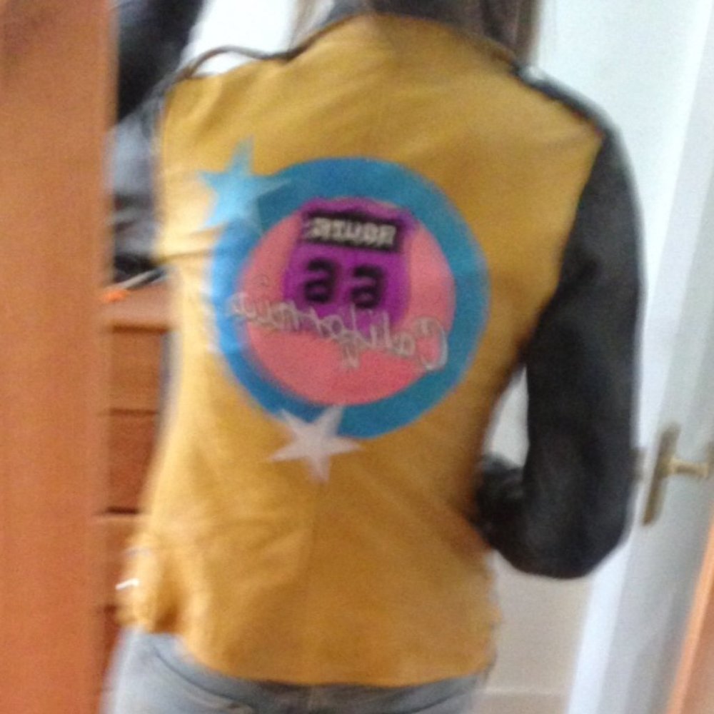 leather jacket biker distressed italian brand - Picture 3 of 10